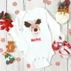 Personalisierter Party-Weihnachts-Baby-Overall mit individuellem Namen, Baby-Outfit, Kleidung, Junge, Mädchen, Urlaubs-Body, Hirsch, Weihnachtsmann, Neugeborenen-Strampler