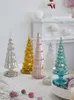 Christmas Decorations Glowing Glass Christmas Tree Ornaments Home Luminous Desktop Decoration Led Night Light Party Xmas Decorations Festival Kid Gift 220921