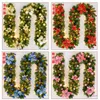 Decoratieve bloemen kransen kerstdecoratie 2023 slingers rattan krans banner 2,7 m led lichtstrip ornament band 220921