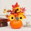 Party Decoration Harvest Artificial Pumpkin Maple Leaf Ornament Autumn Halloween Decorations Thanksgiving Fall Decor Pography Props 220921