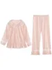 Pyjamas Spring Autumn Kid Sleepwear Girl S Cotton Pink Long Sleeve Pyjama Set Toddler Baby Ruffle Pyjamas Set S￶ta barnkl￤der 220922
