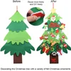 Decorações de Natal Kids Diy Felt Felt Christmas Tree Toy com ornamento Criança casa Feliz Natal Decoração de Natal Papai Noel Ano Tree Xmas Presentes de Crianças 220921
