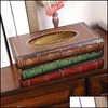 V￤vnadsl￥dor servetter Creative Europe Rec Napkin Paper Retro Style Book Box Luxurious Holder Ring Storage Table Decorati Packing2010 DH3HP