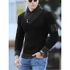Herrtr￶jor Turtleneck vinter mode vintage stil manlig smal passform varma tr￶jor stickade ull tjock topp 220922