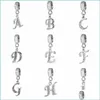 Charms Letter Charms For Pandora Bracelets Necklace Authentic 925 Sterling Sier A-Z Pendant Beads Diy Alphabet Making Je Dhseller2010 Dhh8V