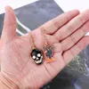 S3219 Halloween Cartoon Skull Ghost Ręka Naszyjnik podwójny łańcuch Unisex Choker Naszyjniki