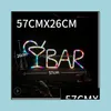 Decorazione per feste LED bar neon Sign Light per KTV Snack Shop Decorazioni succo di succo lettere Tube Deliverità parete Natale 2021 Hom Bdebag Dhuh1