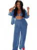 Women's Two Piece Pants 3 Set Women Solid Loose Shirt Tops And Pant Suits Matching Sets With Bra Summer Fashion Sexy See Through Beach