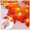 Decorazione per feste Luci autunnali Ghirlanda a batteria con 10Ft 20 Led Foglie d'acero String Indoor Outdoor Ringraziamento Fo Packing2010 Amjnc