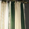 Gordijn American Light Luxe Retro Dark Green Curtains Moderne Franse woonkamer Blackout Velvet Doek Slaapkamer Custom Ycy