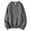 Men's Hoodies American Classic 340g Solid Color Simple Sweater Inverted Triangle Long Sleeve Top Basic For Men And Women