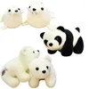 Oreiller 1 pièces Simulation Panda/ours polaire/mer phoque en peluche poupée Aquarium Aanimal école enfants apprentissage jouet tirer décor cadeaux d'anniversaire