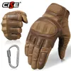 Cykelhandskar Pekskärm PU Läder Motorcykel Full Finger Protective Gear Racing Pit Cykel Ridning Motorcykel Moto Motocross Enduro 220922