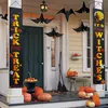 Juldekorationer Halloween Hem Porch Banner Sign Party Decor Outdoor Door Hanging Decoration Trick eller Treat October Witch Mjbag Amuny