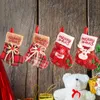 Dekoracja choinki pończochy świąteczny kominek wiszące włochatki worki na prezenty Wesołych Świąt Santa Snowman Bowknot Stockings Ornament TH0395
