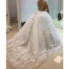 2023 Abiti a sirena sexy in pizzo maniche corte che bordano con gonna staccabile Applicazioni in tulle Plus Size Abito da sposa Abiti da sposa Personalizzato 328 328