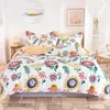 Juegos de ropa de cama SongKAum, textil para el hogar, fiesta, pequeña funda de sarga de algodón fresco, sábana, funda de almohada, conjunto para niño y niña adolescente