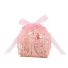 ギフトラップレーザーカット花嫁と花groomギフトボックス結婚式の好意の50pcs 100 220922のCy favor