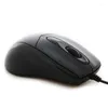 Mice Pure Black 3 Buttons Ergonomic LED Wired Scroll Wheel Optical PS/2 Mouse For PC Laptop Computer