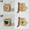 Confezione regalo vintage in carta Kraft Scatole Scatole per caramelle avvolgenti a forma di cuore d'amore Scatole per bomboniere da 5 cm per matrimonio San Valentino BH7628 TYJ