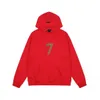 Designer Fashion Hoodie Fog Seizoen 7 Flocking Digital Red Seven Hooded Pullover