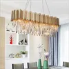 Lampes suspendues Lustre en cristal ovale moderne Luminaire de luxe Lustres contemporains suspendus pour la décoration de restaurant à la maison