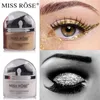 Miss Rose 2 in 1 Highlighter Makeup Contour Make Up Eye Loose Powder Glitter Gold Eyeshadow Makeup Palette With Brush