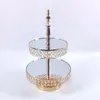 Bakeware Tools 2-3 Tier Gold Silver Metal Cake Stand Round Wedding Birthday Party Dessert Cupcake Pedestal Display Plate Heminredning