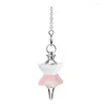 Pendant Necklaces FYJS Unique Silver Plated Rock Crystal Pyramid With Many Color Quartz Stone Pendulum Link Chain Ethnic Jewelry