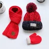 Schals, Wickel, Mützen, Schals, Handschuhe, Sets, Mütze, Schal, Handschuhe, Jungen und Mädchen, Herbst-Winter-Mützen, dreiteilige Baby-Kinder-Kopfkappe zum Warmhalten 220921