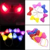 Party Decoration 5/10Pcs Led Horn Headband Mticolor Luminous Earrings Bow Hair Accessories Wedding Propparty Drop Delivery 202 Mxhome Dhons