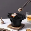 BBQ Tools Akcesoria Mini Grilla Grill Japończyk One Osoba Gotowanie domu drewniana rama alkohol piec na zewnątrz ogród impreza pieczona narzędzie mięsne 2209921