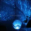 Party Decoration Fun With Starry Projector Lamp Monochrome Blue Rotating Romantic Light Night Dream Costume Year G1G2 Drop Bdesports Dhki5