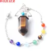 Pendule hexagonal pour la divination Dalsage 7 Chakra Pendant Perpe naturel Arbre de vie Pendulem Radisesia Reiki Bo943