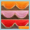 Party Decoration Ice Silk Swag Drape Valance Include Tassel For Backdrop Curtain Wedding Stage Background Event Drop Deli Packing2010 Dhisv