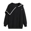 Kvinnors hoodies 150 kg plus size Women's Winter Loose Fleece Striped Sailor Sweatshirts Bust 157cm 6xl 7xl 8xl 9xl 10xl Casual