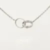 Édition Premium Classic Design Pendant Gold Love Collier Link Ladies Girls Double Ring Charm 316L Titanium Steel Wedding Designer9328145