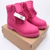 Ontwerper Timberlan Boots Women Men Boots Shoes Waterds Waterdichte enkel klassieker Martin Shoe Cowboy Geel rood blauw Black Pink Motorfietslaarzen met originele doos 307