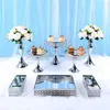 Bakeware Tools 8pcs Gold And Silver Mirror Cupcake Stand Crystal Metal Creative Home Large Fruit Plate Basket Set Cake Tool