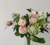 Dekorativa blommor en hand mjölk te rose artificiell torkad blomma bröllop dekoration heminredning för dekorationer festliga festtillbehör