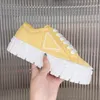 Yeni Gabardine Naylon Koşu Ayakkabı Tasarımcı Spor ayakkabıları Kadın Loafers Marka Tekerlek Eğitimcileri Lüks Tuval Sneaker Moda Platformu Katı Yüksek Ayakkabı Kutusu 35-41