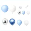 Decoración de fiesta Globos azules Garland Arch Kit 107 piezas White Sier Balloon Confetti Arcarty Drop Delivery 2021 Home Garden Fes Mxhome Dhn97