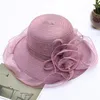 Headpieces Vintage Bridal Flower Hats Elegant Wedding Accessories Bride Net Organza Women's Formal Occasion