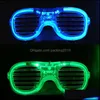 Décoration de fête Clignotant Led Lumière Lunettes Pour Anniversaire Drôle Tricky Fluorescent Lumineux Rave Costume Dj Lumineux Goutte De Packing2010 Dhqg6