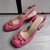 Designer Hoge Hakken Dames Sandalen Schoenen Mooie gg Zomer Leer Waterdicht G Platform Dikke Hak Elegante Bruidsmeisjesjurk