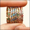 Bandringar Eye Rainbow Evil Rhinestone Filled Gold Rings for Women Vintage Ladies Midi Kunle Finger Ring Band Jewelry Christmas 1590 DH9SO