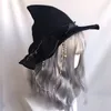 Breda Brim Hats Lolita Halloween Retro Witch Masquerade Rose Big Bow Wizard Gothic Magical Girl Cosplay Accessories Party Decor 220921