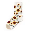 Men's Socks Men's Arrival Autumn Floral Men Personality Casual Sports Funny Catch Eyes Oil Art Couple Street Middle Tube