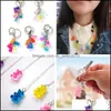 Pendant Necklaces Fashion Jewelry Cartoon Resin Bear Pendant Necklace Inlaid Diamond Rhinstone Chain Necklaces Drop Deliv Dhseller2010 Dh2Jq