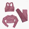 Actieve sets 5Pieces naadloze yoga set fitness met dames set fitness lange mouw crop top top high taille leggings tracksuit training activewear slijtage